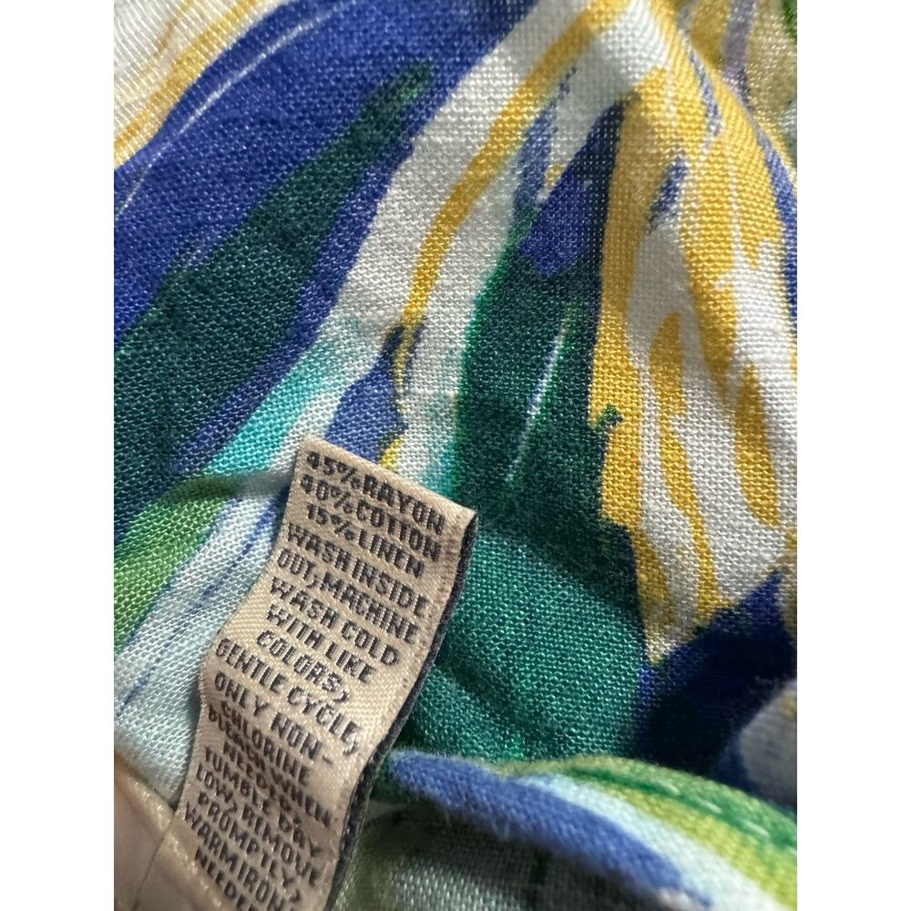 St. Johns Bay Women’s Long Sleeve Floral Maxi Dress Size XXL Tiered Linen Blend - Picture 6 of 6